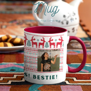 Caneca Colagem Personalizada de Fotos Feliz Natal Festivo