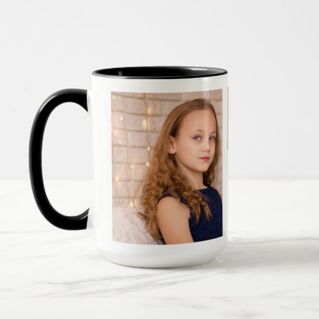 Caneca Colagem Personalizada de Três Fotografias (Esquerda)