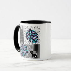 Caneca Colcha Abstrato de manta retro-vintag
