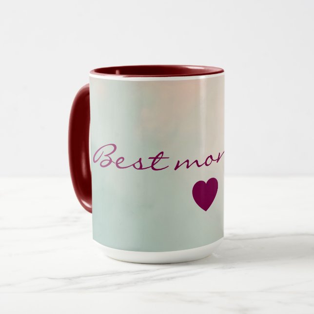 Caneca Coleção Absracta Rosa Bege Tom Pastel de Hortelã (Frente Esquerda)