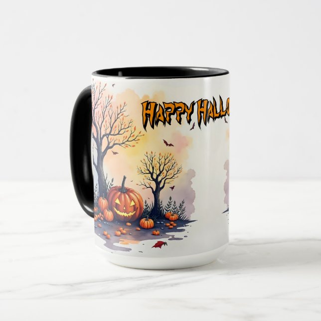 Caneca Coleção Assustadora e Fofa de Halloween na Moda (Frente Esquerda)