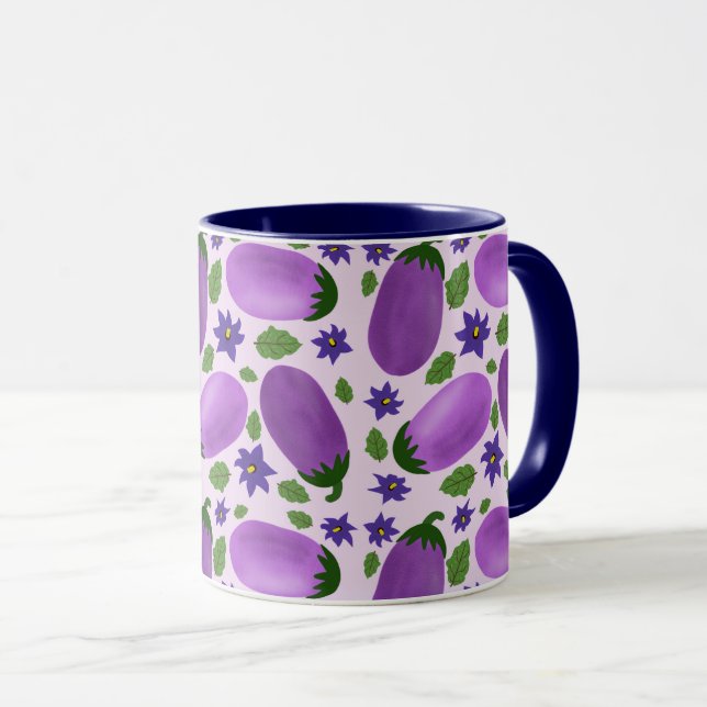 Caneca Coleção Berinjela Blush & Bloom – Lilás Suave (Frente Esquerda)