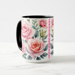 Caneca Coleção Bonita de Rosas Luxuosas Rosa Popular