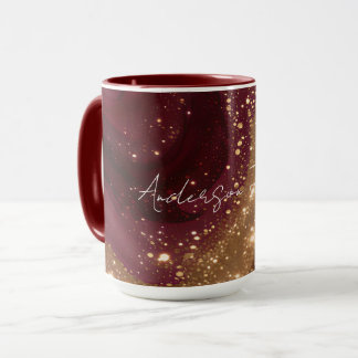 Caneca Coleção Burgundy Dourada de Luxo Moderna