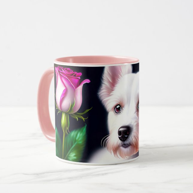 Caneca Coleção De Cães Doce E Rosa (Frente Esquerda)