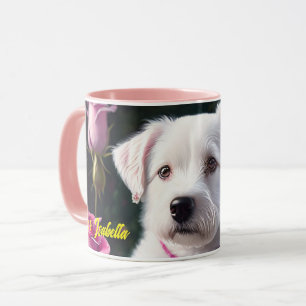 Caneca Coleção De Cães E Rosa