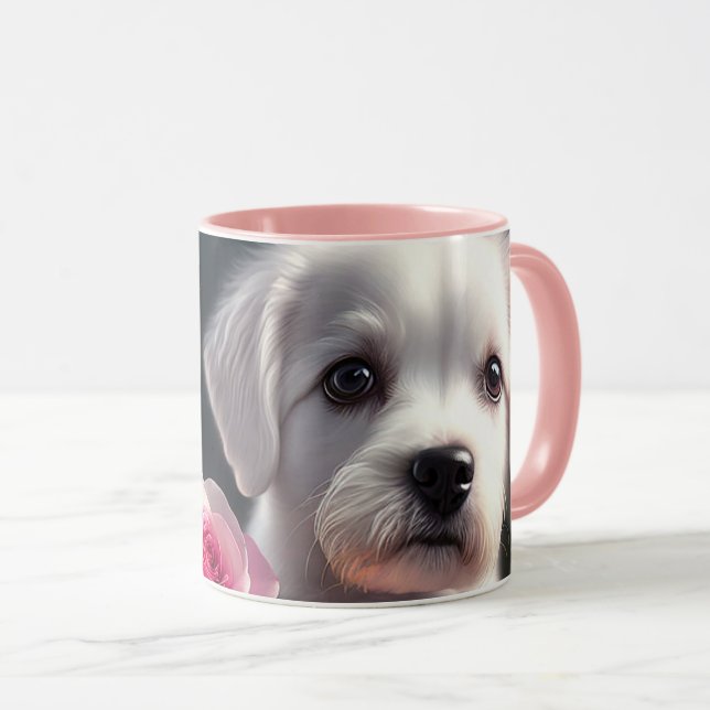 Caneca Coleção De Cães Pequenos E Rosa (Frente Esquerda)