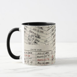Caneca Coleção de Cartão de Biblioteca Antigo