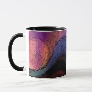 Caneca Coleção de cores profundas no panorama de abstra