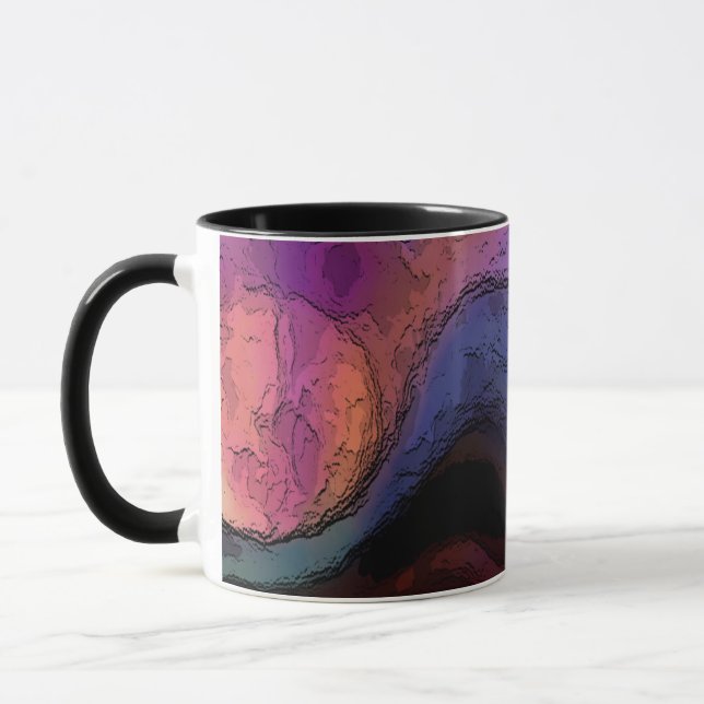 Caneca Coleção de cores profundas no panorama de abstrato (Esquerda)