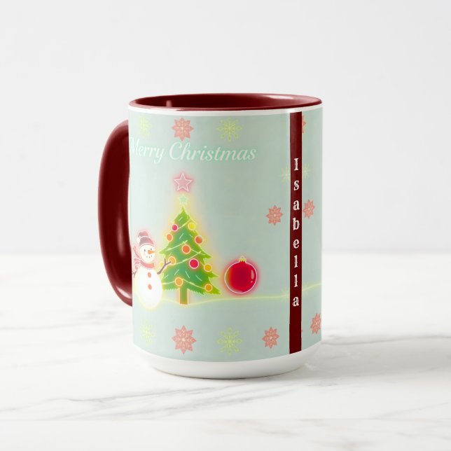 Caneca Coleção de Férias do Natal Neon Trendy (Frente Esquerda)