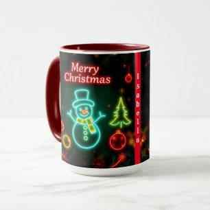 Caneca Coleção de Férias Populares de Neon Natal
