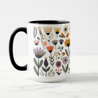 Caneca Coleção de flores vetoriais