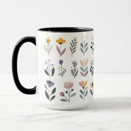 Caneca Coleção de flores vetoriais