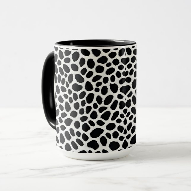 Caneca Coleção de Luxo de Leopardo Branco Elegante (Frente Esquerda)