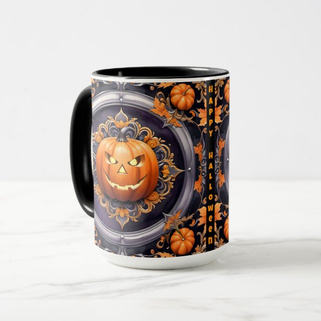 Caneca Coleção de outono Trendy Halloween Pumpkin (Frente Esquerda)