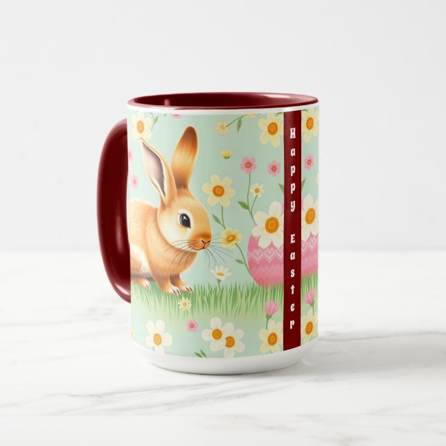 Caneca Coleção de Páscoas de Coelho de Férias Modernas (Frente Esquerda)