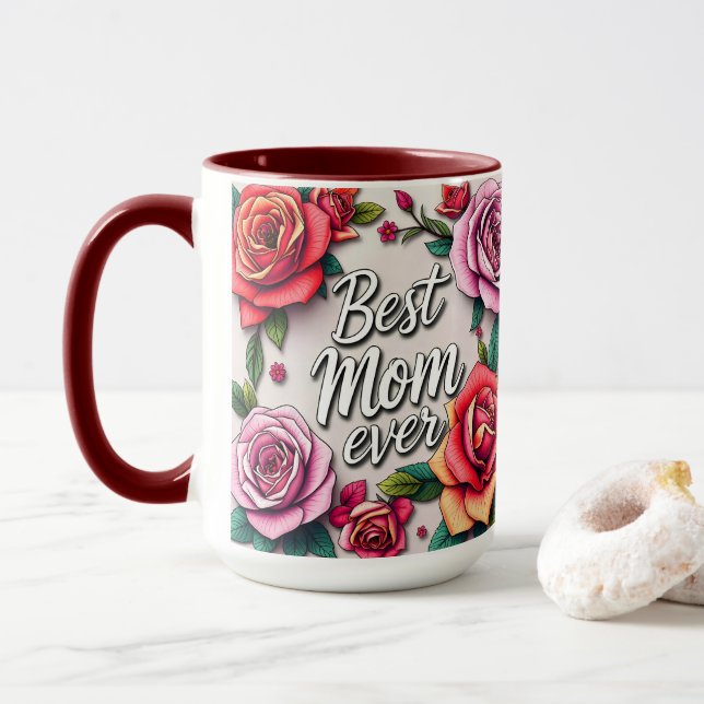 Caneca Coleção de Presentes de Luxo Floral Moderna (Com Donut)