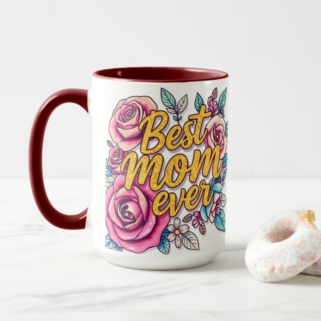 Caneca Coleção de Presentes Modernos Floral de Luxo (Com Donut)