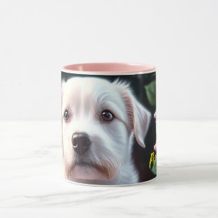 Caneca Coleção De rosas E Cães Pequenos