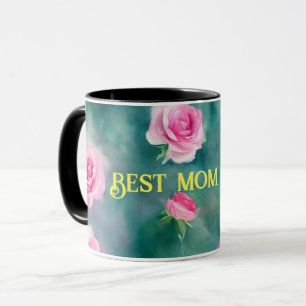 Caneca Coleção de Rosas Rosa de Linda Aquarela Popular