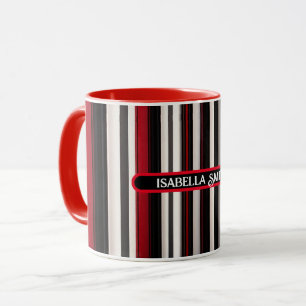 Caneca Coleção de Tendência de Linhas Negras abstrato Ver