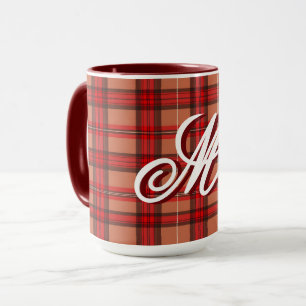 Caneca Coleção de tendências do Tartan da Xadrez Vermelha