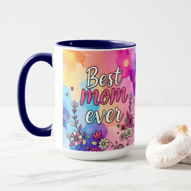 Caneca Coleção de Trendências Florais de Luxo (Com Donut)