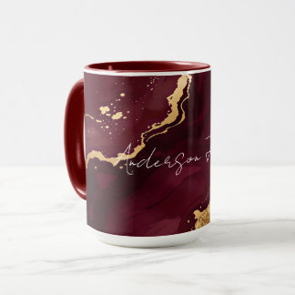 Caneca Coleção Luxuosa Tendência Burgundy Gold