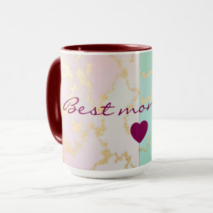 Caneca Coleção Luxuosa Tendência Rosa Bege Suave Verde Me