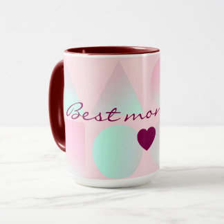 Caneca Coleção Moderna Abstrata Rosa Beijo Menta