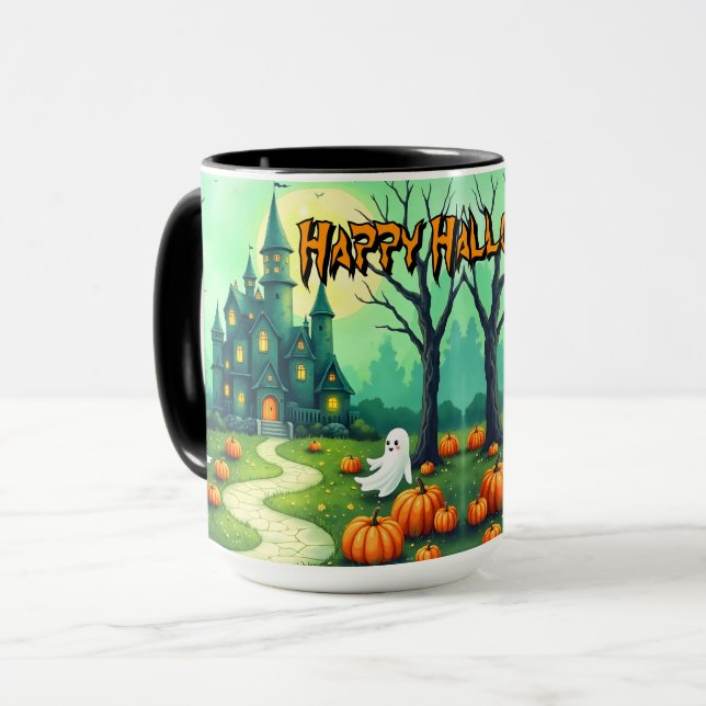 Caneca Coleção Moderna Assustadora de Halloween (Frente Esquerda)