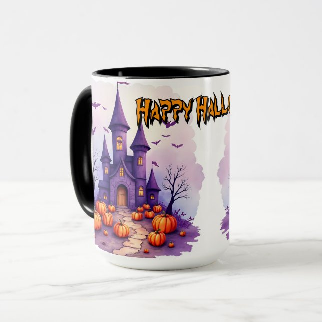 Caneca Coleção Moderna de Halloween Assustadora e Fofa (Frente Esquerda)