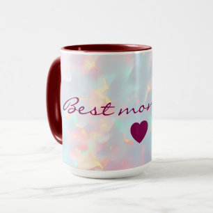 Caneca Coleção Moderna de Luxo Rosa Bege com Verde Menta