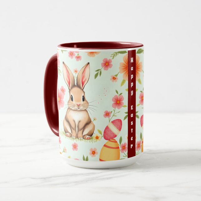 Caneca Coleção Moderna de Páscoas do Coelho Feriado (Frente Esquerda)