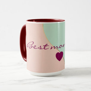 Caneca Coleção Moderno Abstrato Rosa Bege Verde Menta