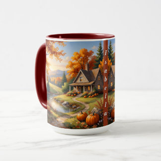 Caneca Coleção Popular de Ação de Graças Outonal Dourada