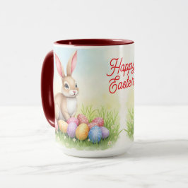 Caneca Coleção Popular de Coelhinho da Páscoa e Ovos Fofo