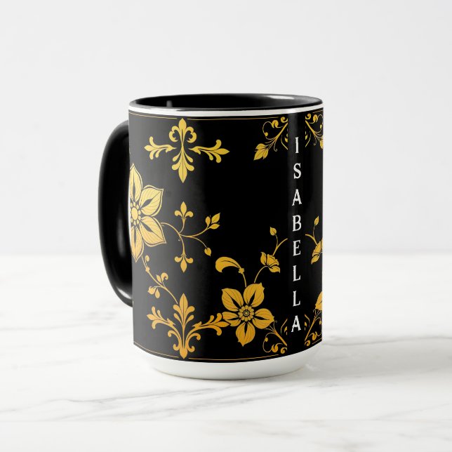 Caneca Coleção Popular de Luxo Elegante Floral (Frente Esquerda)
