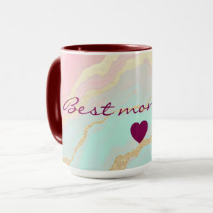 Caneca Coleção Popular de Luxo Rosa Bege Menta Dourado