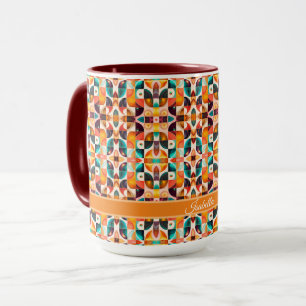 Caneca Coleção Popular Retro Abstrato Quadrado