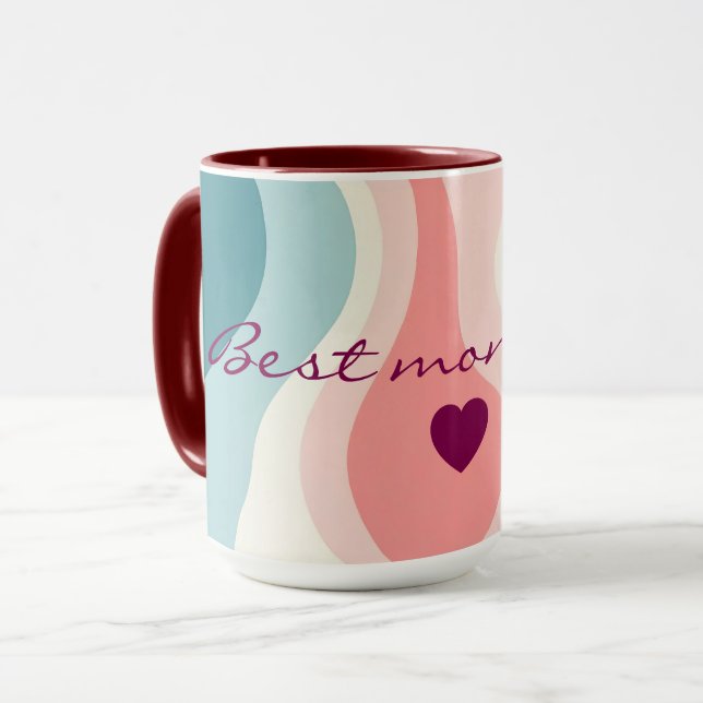 Caneca Coleção Rosa Bege Absoluto Tendência com Verde Men (Frente Esquerda)