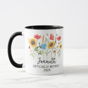 Caneca Colega de Trabalho Amiga Floral Oficialmente Refor
