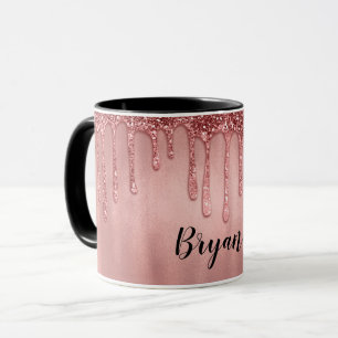 Caneca Coleta em Unidades Rosa Bonito com Brilho Dourado 