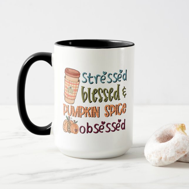 Caneca Colher Abençoada e Abençoada, Colchete Obcecado ou (Com Donut)