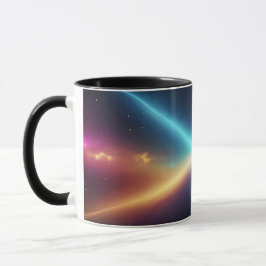 Caneca Colisão de Luz Cósmica Espaço Abstrato Brilhante