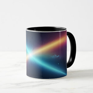 Caneca Colisão de Luz Cósmica Espaço Abstrato Brilhante
