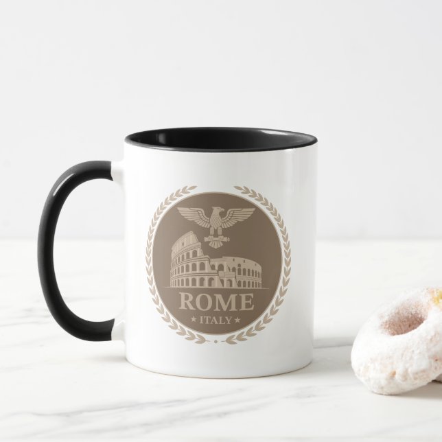 Caneca Coliseu de Roma Itália Europa (Com Donut)