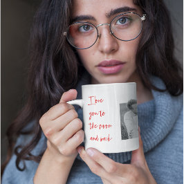 Caneca Collage Casal Foto e Citação Romântica Te Ama