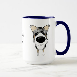 Caneca Collie liso do nariz grande